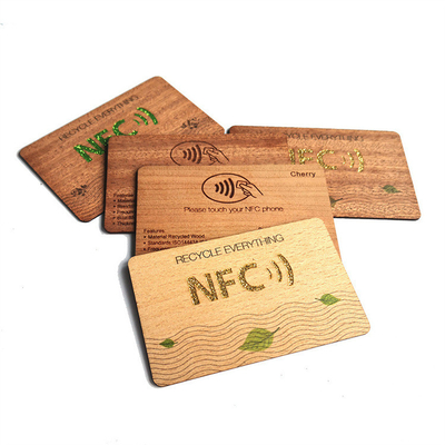 13.56MHz Eco Friendly RFID Wooden Card For Membership Management